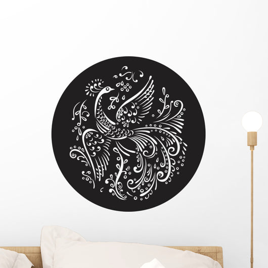 Decorative Bird Circle Wall Decal
