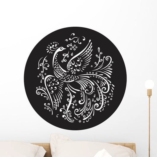 Decorative Bird Circle Wall Decal