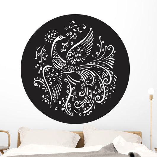 Decorative Bird Circle Wall Decal