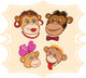 Portrait Cartoon Monkey Family Wall Mural