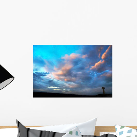 Silhouette Stone Cross Wall Decal