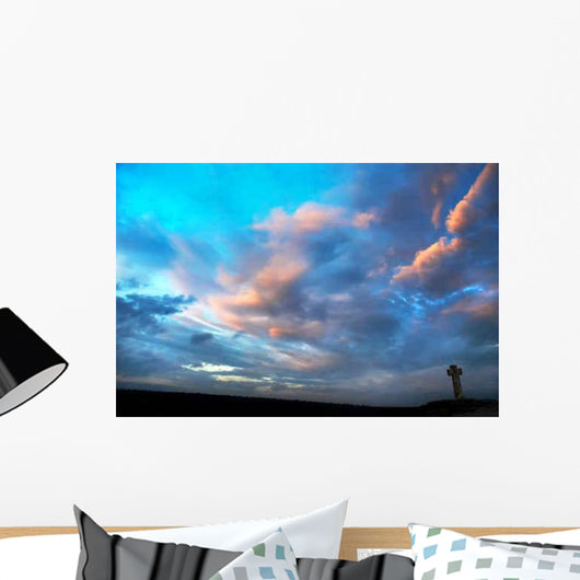 Silhouette Stone Cross Wall Decal