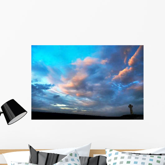 Silhouette Stone Cross Wall Decal