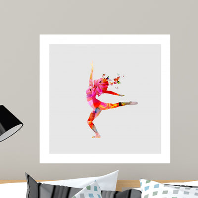 Abstract Vector Wall Decal shown on a wall
