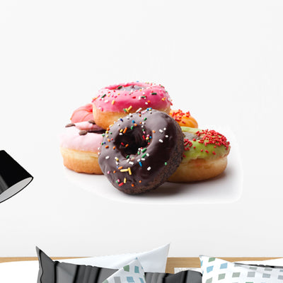 Glazed Donuts Wall Decal shown on a wall