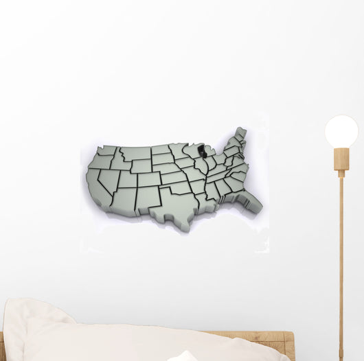 Map Usa Wall Decal