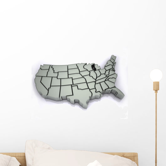 Map Usa Wall Decal