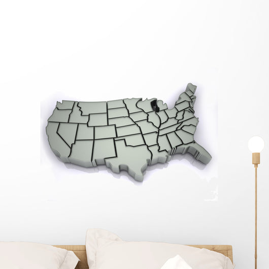 Map Usa Wall Decal