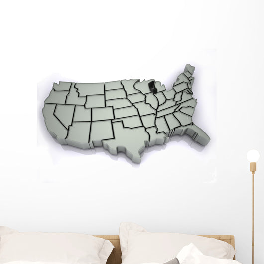 Map Usa Wall Decal