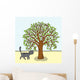 Cartoon Tree and Cat Wall Mural