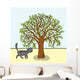 Cartoon Tree and Cat Wall Mural