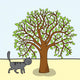 Cartoon Tree and Cat Wall Mural