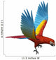 Scarlet Macaw Flying Wall Decal