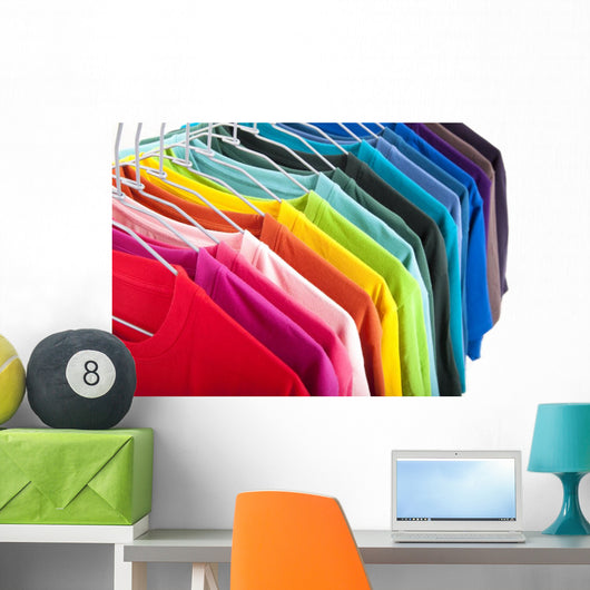 Colorful T-shirt White Wall Decal