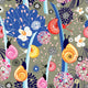 Flower Texture with Snails Wall Decal