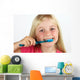 Girl brushing her teeth Wall Decal