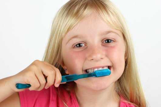 Girl brushing her teeth Wall Decal
