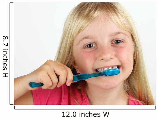 Girl brushing her teeth Wall Decal