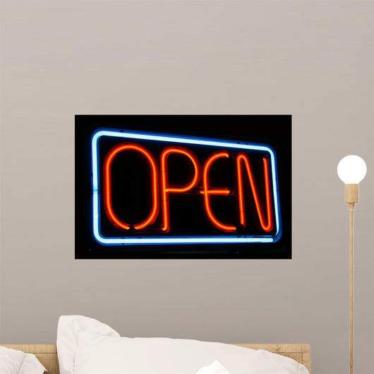 Open for Business Neon Sign Wall Mural