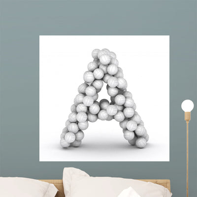Volleyball Letter Wall Decal shown on a wall