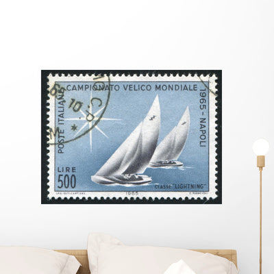 Sailboats shown on a wall
