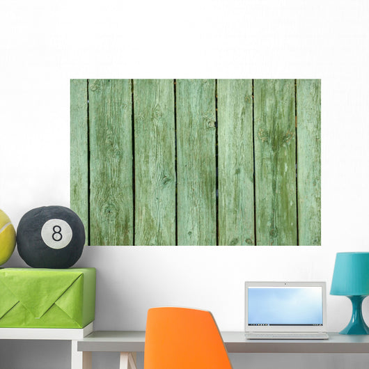 Old Green Wooden Fence