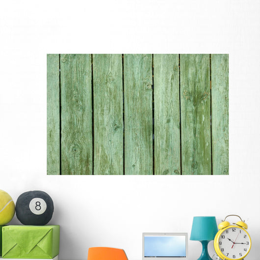 Old Green Wooden Fence