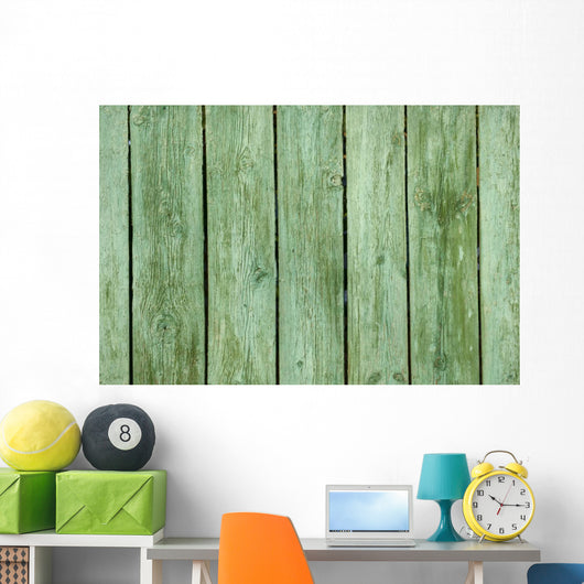 Old Green Wooden Fence