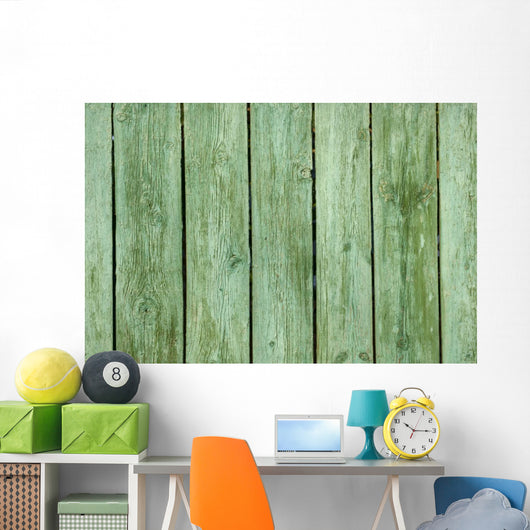 Old Green Wooden Fence