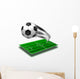 The Green Soccer Field with Lines and Sovver Ball Wall Decal