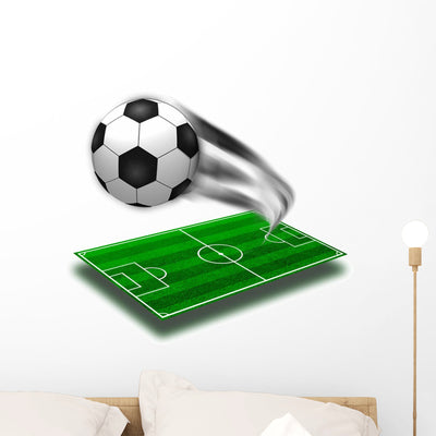 Green Soccer Field with Wall Decal shown on a wall