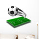 The Green Soccer Field with Lines and Sovver Ball Wall Decal