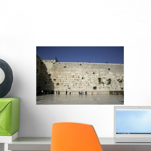 men praying next to the wailing wall, jerusalem,israel Wall Mural