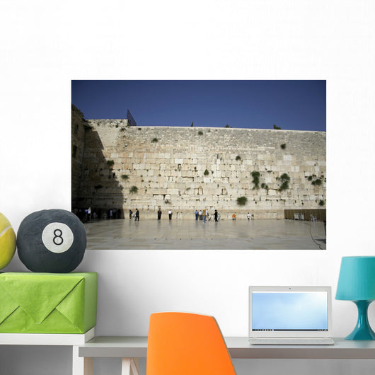 men praying next to the wailing wall, jerusalem,israel Wall Mural
