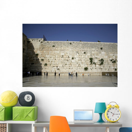 men praying next to the wailing wall, jerusalem,israel Wall Mural