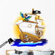 Nave Pirata Con Pappagallo-Pirate Ship and Macaw Wall Decal