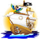 Nave Pirata Con Pappagallo-Pirate Ship and Macaw Wall Decal