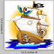 Nave Pirata Con Pappagallo-Pirate Ship and Macaw Wall Decal
