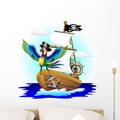 Pappagallo Parrot Ship shown on a wall