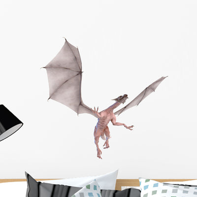 White Dragon Soaring shown on a wall