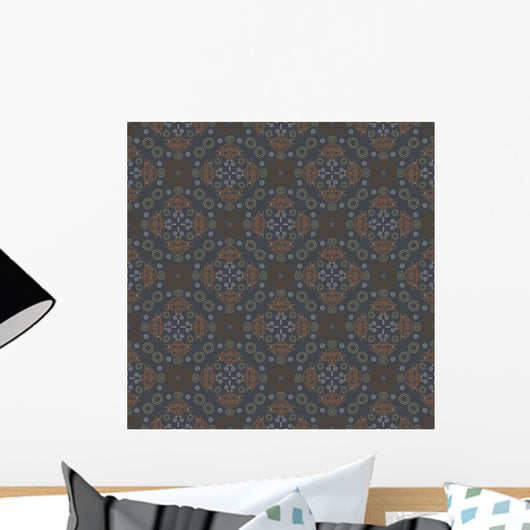 Seamless Decorative Dark Retro Pattern Wall Decal