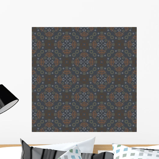 Seamless Decorative Dark Retro Pattern Wall Decal