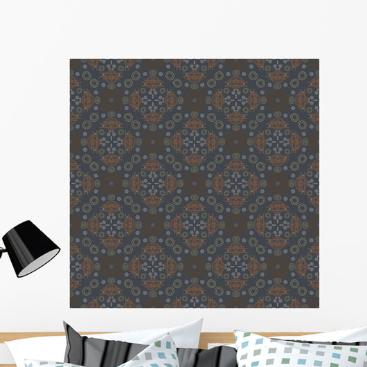 Seamless Decorative Dark Retro Pattern Wall Decal