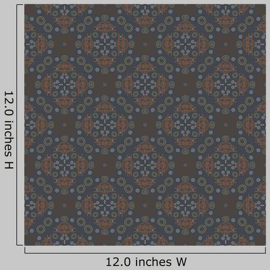 Seamless Decorative Dark Retro Pattern Wall Decal