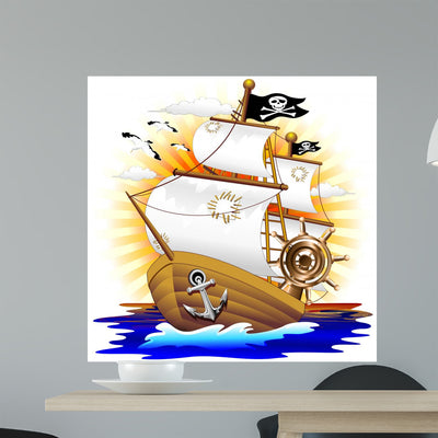 Nave Pirata Pirate Ship-vector shown on a wall