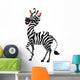Cute Zebra Cartoon Wall Mural