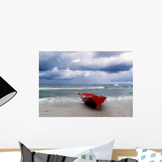 Ostseestrand im Sturm Wall Decal