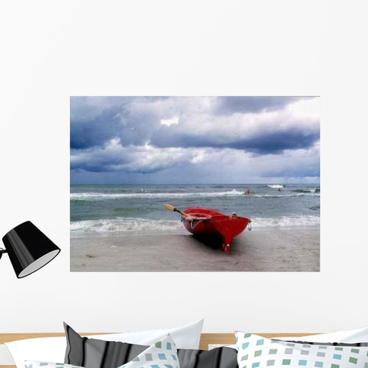 Ostseestrand im Sturm Wall Decal
