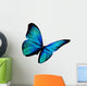 Turquoise Butterfly Flying White Wall Decal
