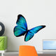 Turquoise Butterfly Flying White Wall Decal